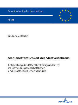 cover image of Medienoeffentlichkeit des Strafverfahrens